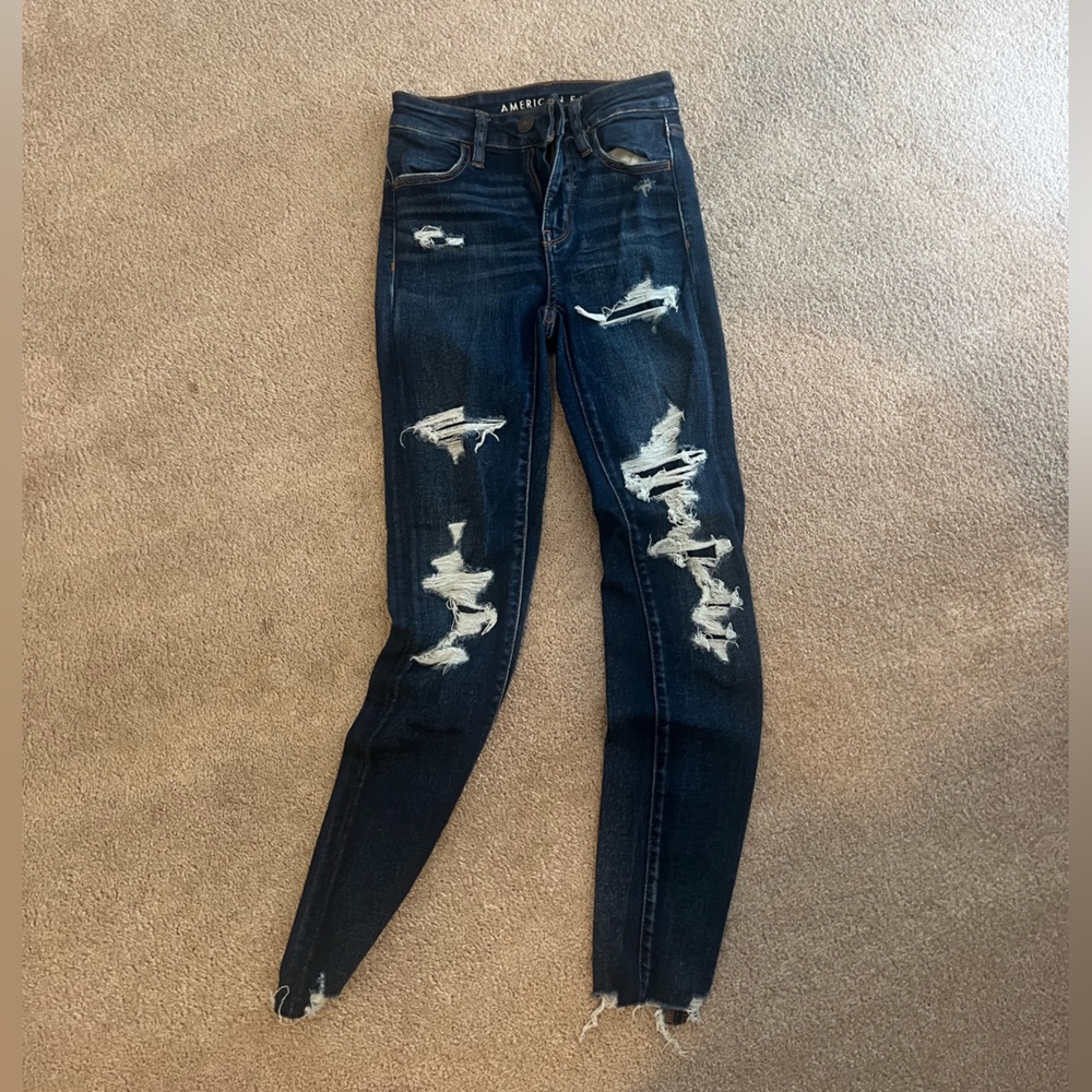 American Eagle next level stretch skinny jeans dark wash